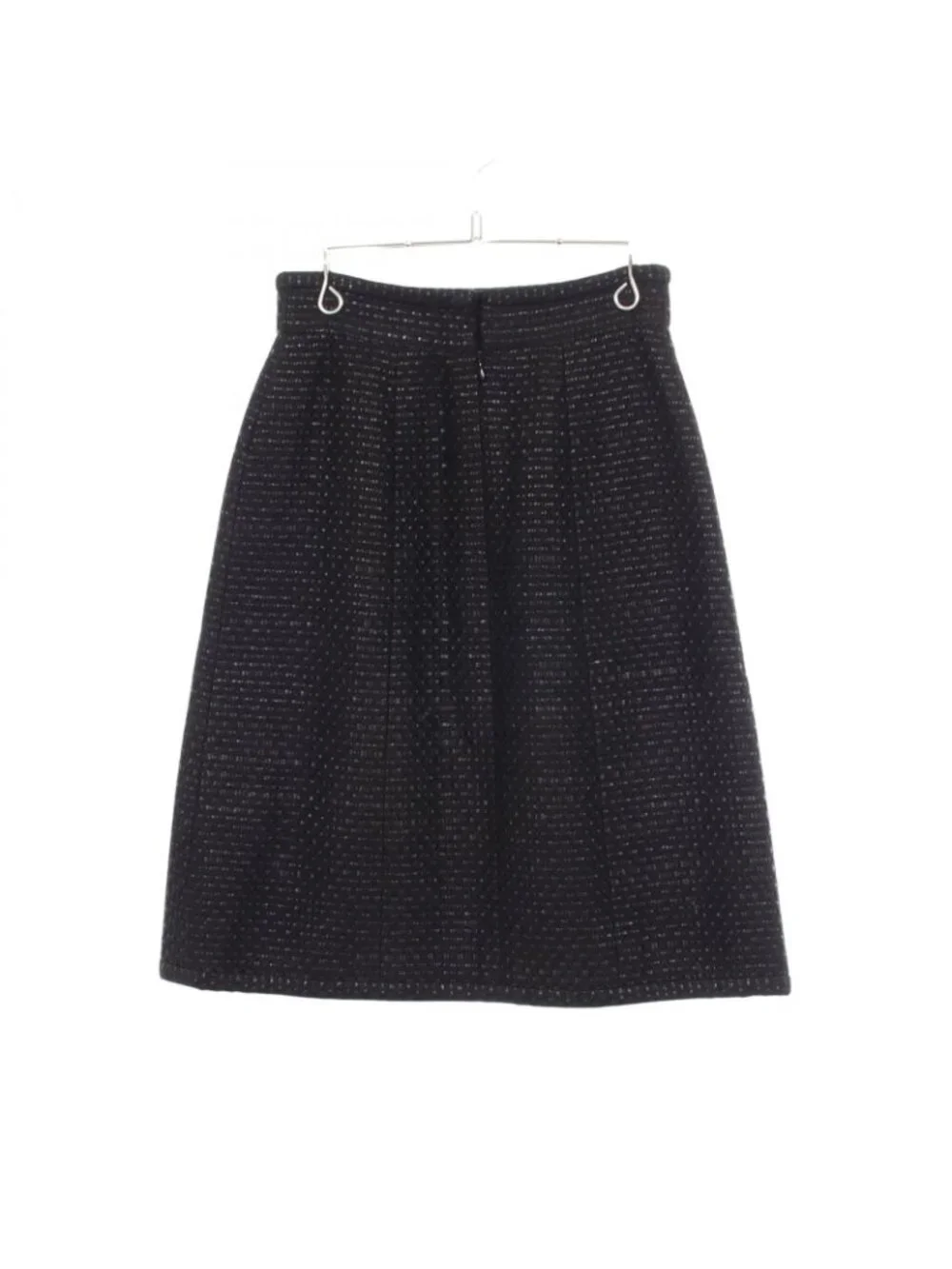 Chanel Skirt CC Logo Button Tweed Cotton